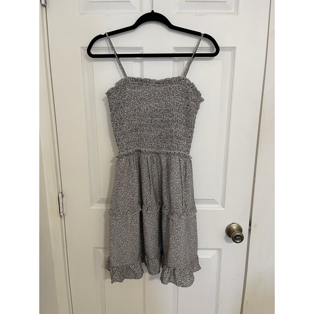 Sienna Sky Smocked Tiered Ruffle Cami Sundress Womens Small Leopard Print